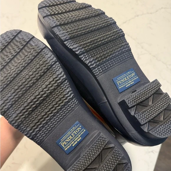 Pendleton Navy Rubber Sole Boots - Picture 3 of 4